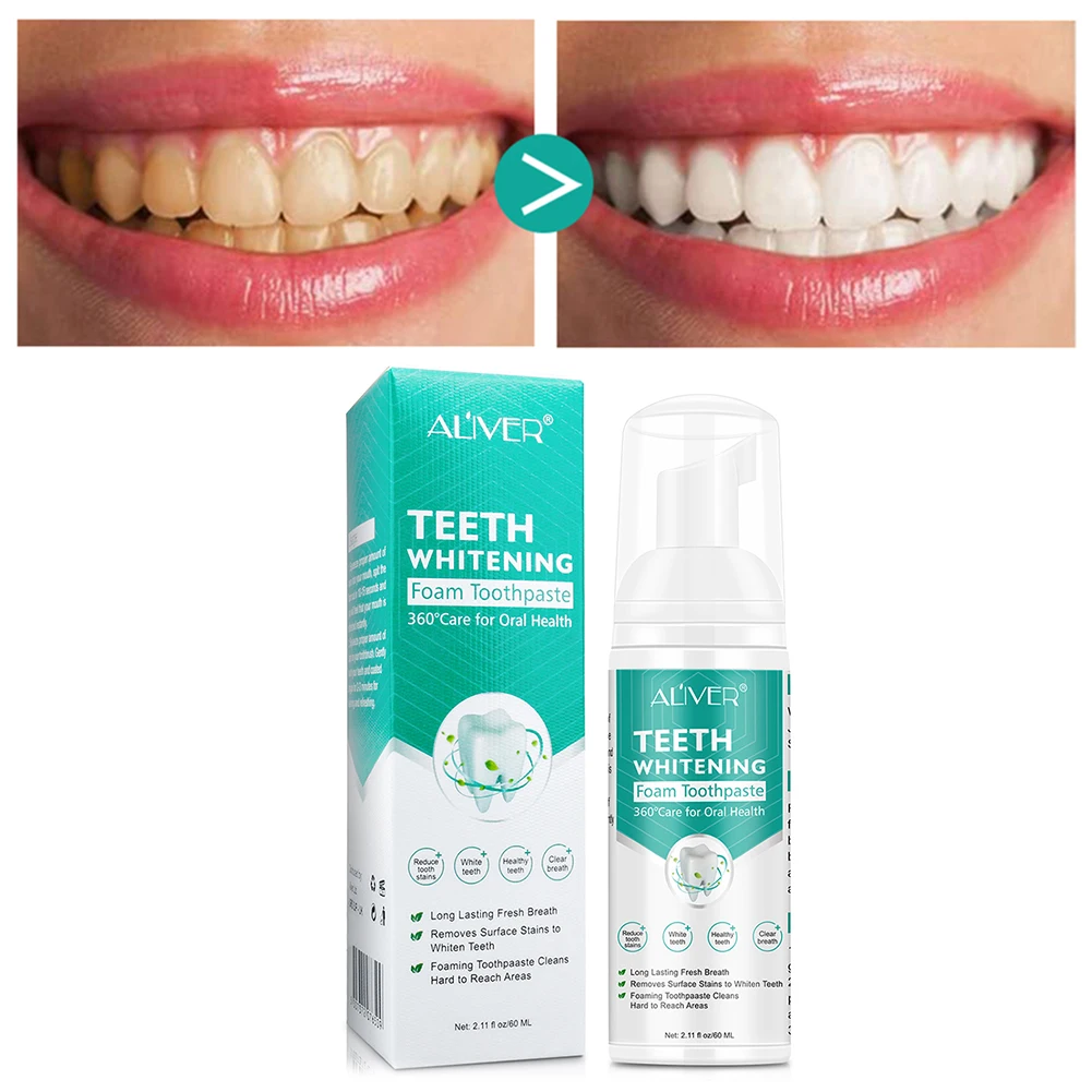 Teeth Whitening Toothpaste Foam Baking Soda Toothpaste Mousse Stains Removal Deep Oral Cleaning Foam
Teeth Whitening Toothpaste Foam Baking Soda Toothpaste Mousse Stains Removal Deep Oral Cleaning Foam