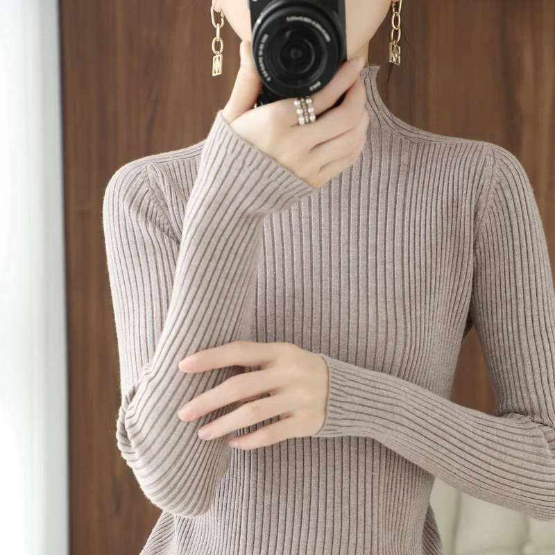 2022 Western Style Half Turtleneck Sweater Slim Knitted Spring And Autumn Sweater
2022 Western Style Half Turtleneck Sweater Slim Knitted Spring And Autumn Sweater