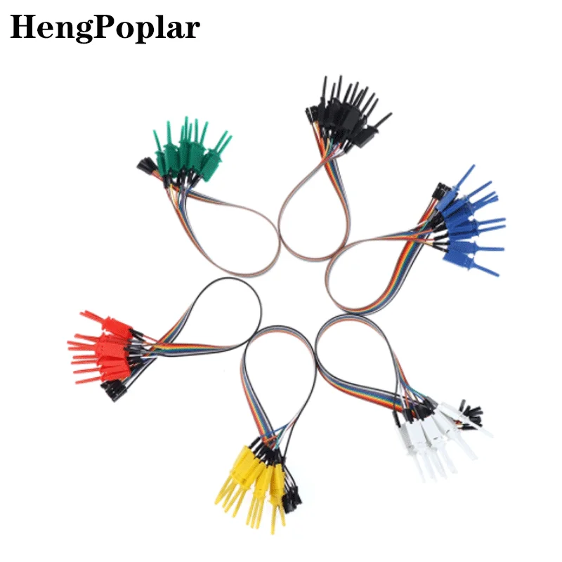 10pcs 20cm High Efficiency Test Hook Clip Logic Analyzer Cable Gripper Probe Test Clamp Kit Yellow/Red/Black/Green
10pcs 20cm High Efficiency Test Hook Clip Logic Analyzer Cable Gripper Probe Test Clamp Kit Yellow/Red/Black/Green