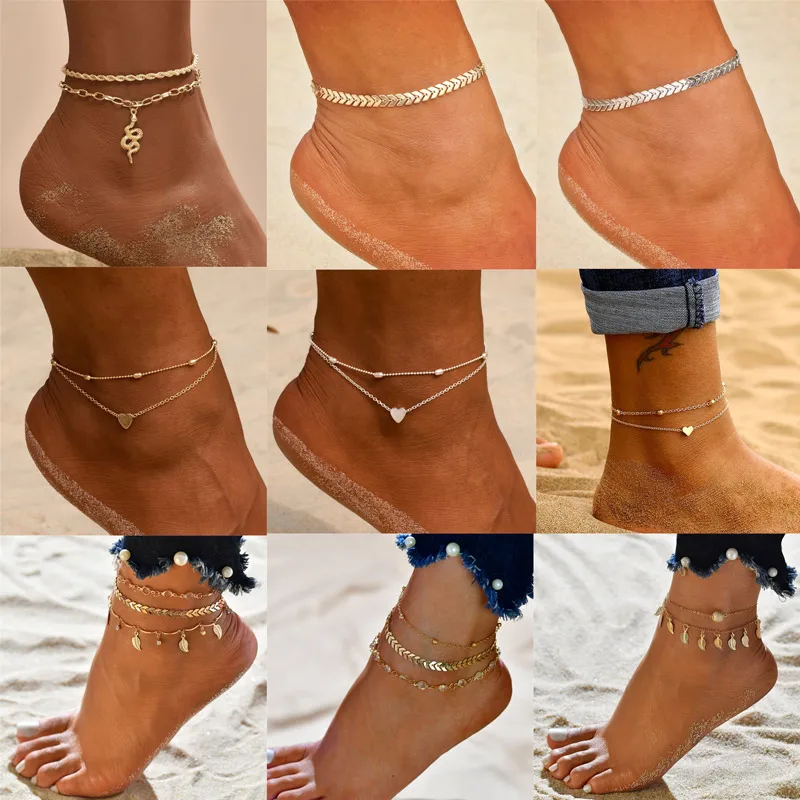 LETAPI Bohemian Gold Color Snake Heart Anklets For Women Fashion Crystal Beads Summer Beach Ankle Bracelet Foot Chain Jewelry
LETAPI Bohemian Gold Color Snake Heart Anklets For Women Fashion Crystal Beads Summer Beach Ankle Bracelet Foot Chain Jewelry