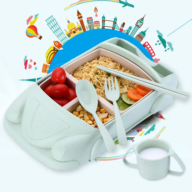 Five Piece Set of Wheat Cartoon Car Children Tableware Set Creative Cartoon Children Students Plate Chopsticks Fork Spoon Cup
Five Piece Set of Wheat Cartoon Car Children Tableware Set Creative Cartoon Children Students Plate Chopsticks Fork Spoon Cup