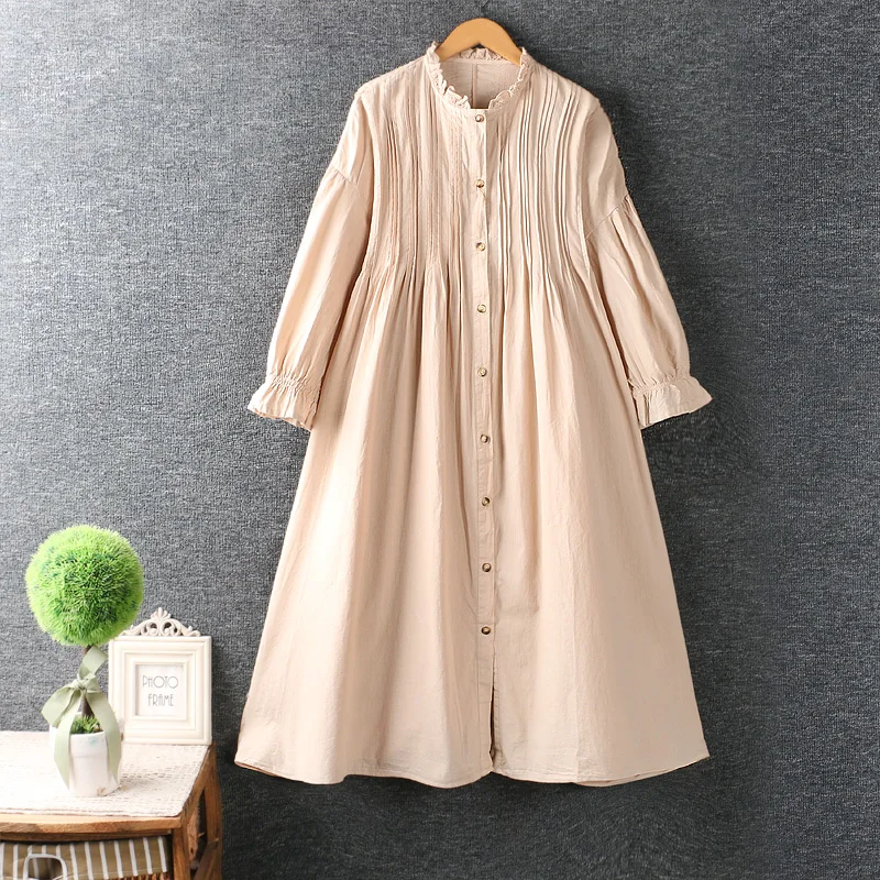 Autumn New Solid Color Draped Dress Women Long Sleeve Single Breasted Midi Dress ML082099
Autumn New Solid Color Draped Dress Women Long Sleeve Single Breasted Midi Dress ML082099