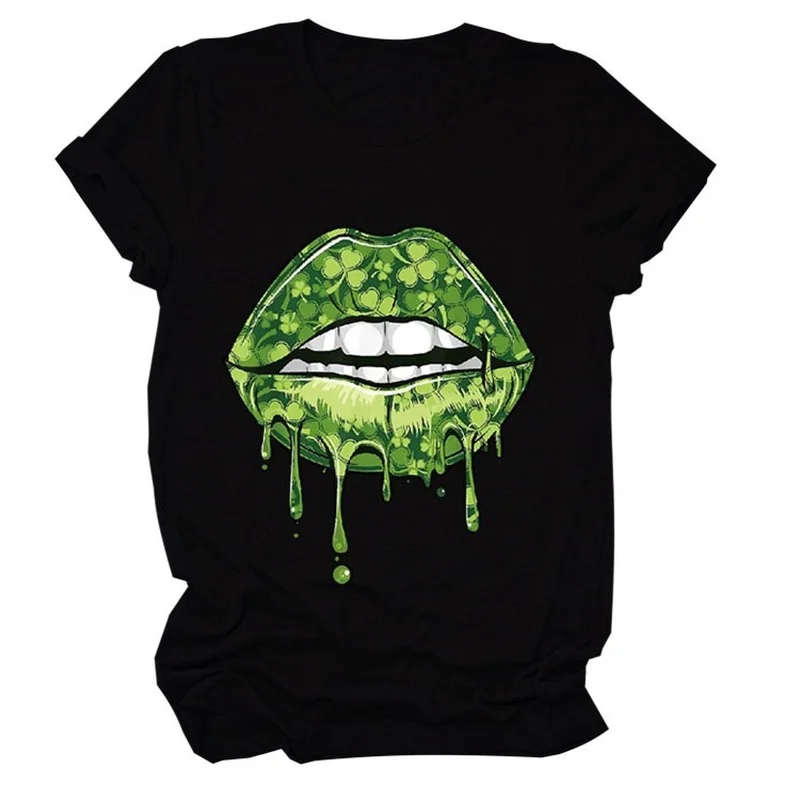 Shamrock Drooling Green Lips Print Women T Shirt Short Sleeve O Neck Loose Women Tshirt Ladies Tee Shirt Tops Camisetas Mujer
Shamrock Drooling Green Lips Print Women T Shirt Short Sleeve O Neck Loose Women Tshirt Ladies Tee Shirt Tops Camisetas Mujer