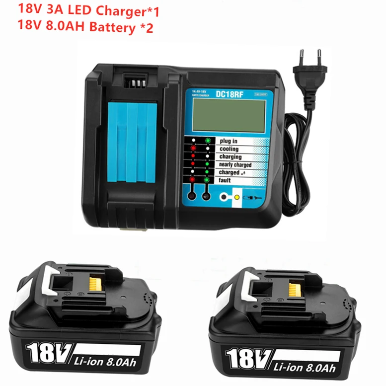 The 8.0Ah BL1860 that replaces Makita 18V lithium ion battery is compatible with Makita 18V BL1850 1840 1830 cordless power tool
The 8.0Ah BL1860 that replaces Makita 18V lithium ion battery is compatible with Makita 18V BL1850 1840 1830 cordless power tool