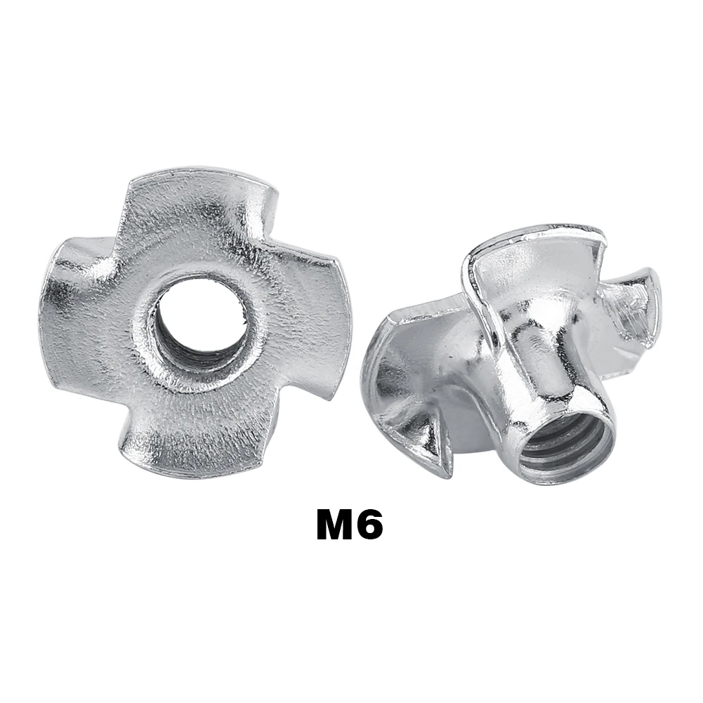 Galvanized Carbon Steel T Nut Four-Pronged Tee Nuts For Woodworking (M6x50pcs) T T T T
Galvanized Carbon Steel T Nut Four-Pronged Tee Nuts For Woodworking (M6x50pcs) T T T T