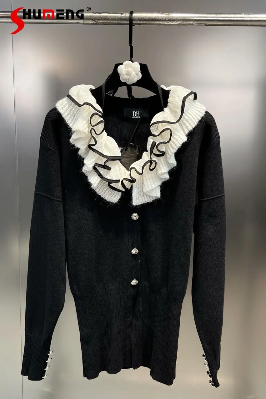 Autumn and Winter V-neck Long Sleeve Lace Cardigan Single-Breasted Slimming Pure French Style Sweater Chic Knitted Coat
Autumn and Winter V-neck Long Sleeve Lace Cardigan Single-Breasted Slimming Pure French Style Sweater Chic Knitted Coat