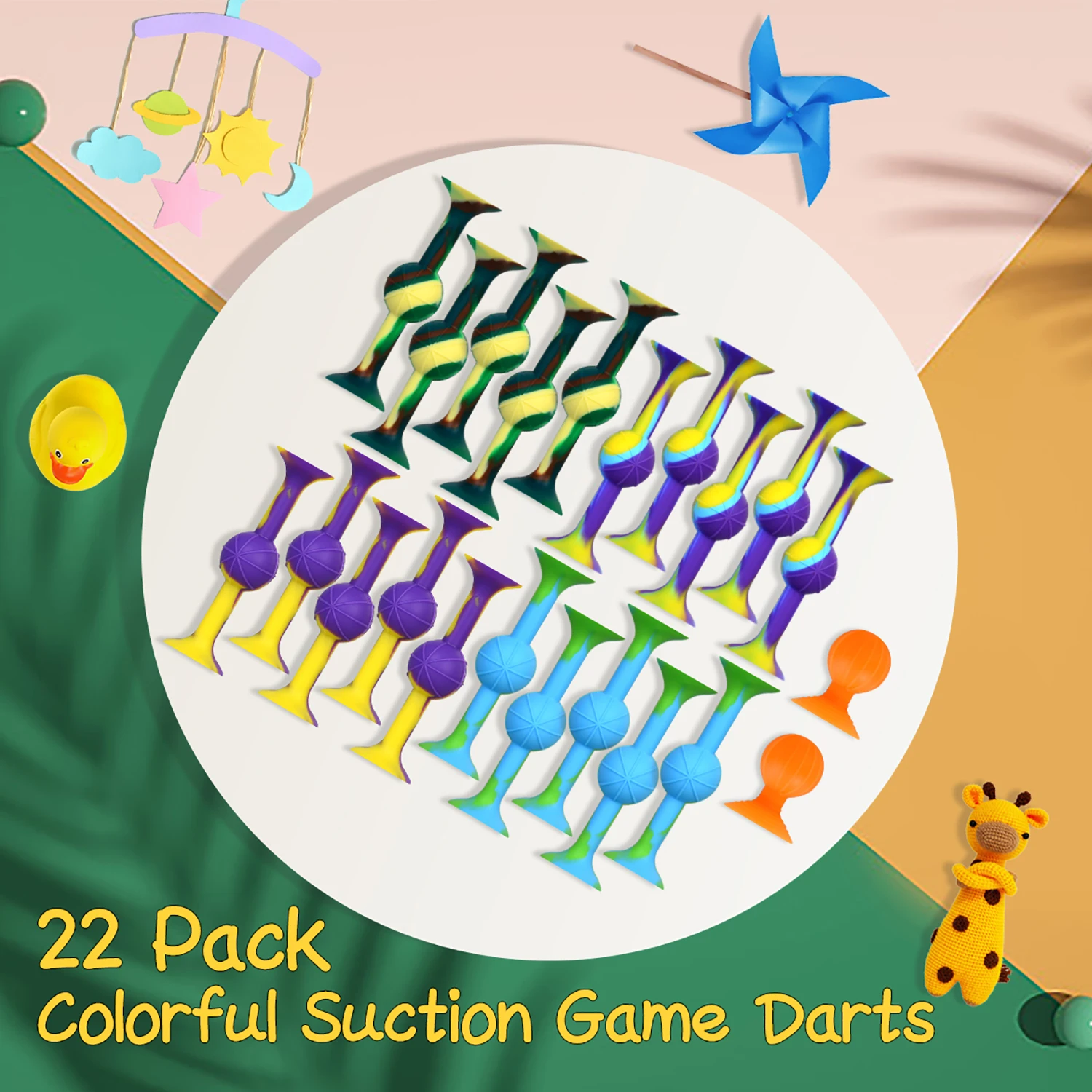 22pcs colorful Darts Toys Fidget Suction Cup Sports Throwing Game Pop Toy Sets Outdoor Indoor Family Game Interactive Toys
22pcs colorful Darts Toys Fidget Suction Cup Sports Throwing Game Pop Toy Sets Outdoor Indoor Family Game Interactive Toys