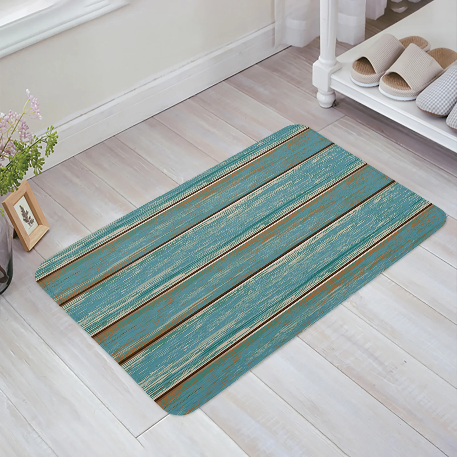Aqua Retro Wood Grain Rustic Entrance Welcome Doormat Bedroom Living Room Household Doormat Carpet Bathroom Non-slip Mat
Aqua Retro Wood Grain Rustic Entrance Welcome Doormat Bedroom Living Room Household Doormat Carpet Bathroom Non-slip Mat
