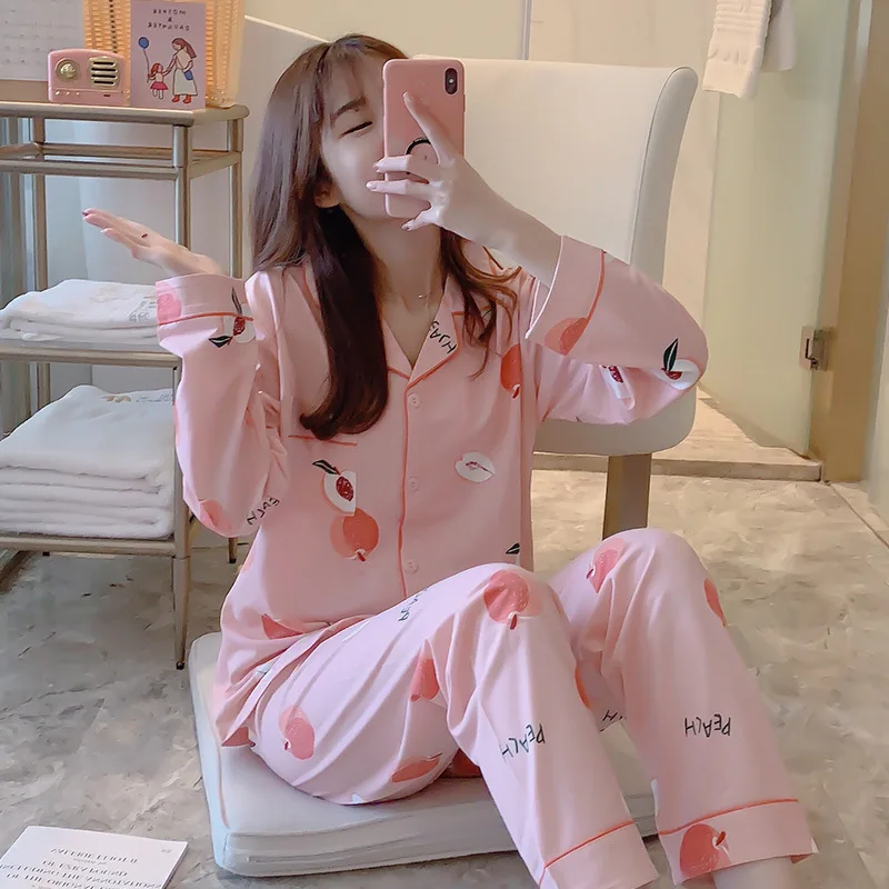 2022 2 Pieces Women Sleepwear Suit Animal Fruit Lapel Button Pure Cotton Print Pajama Set Autumn Long Sleeve Nightwear Cardigan
2022 2 Pieces Women Sleepwear Suit Animal Fruit Lapel Button Pure Cotton Print Pajama Set Autumn Long Sleeve Nightwear Cardigan