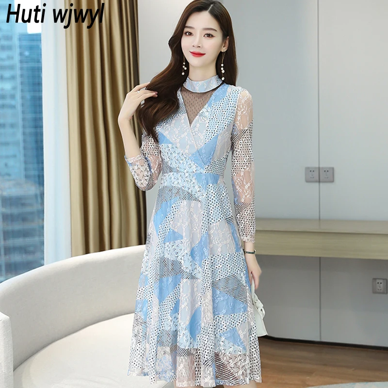 2022 Print Mesh Hollow Out Sexy Midi Dresses Spring Summer Korean Fashion Office Lady Dress Women Elegant Bodycon Party Vestidos
2022 Print Mesh Hollow Out Sexy Midi Dresses Spring Summer Korean Fashion Office Lady Dress Women Elegant Bodycon Party Vestidos