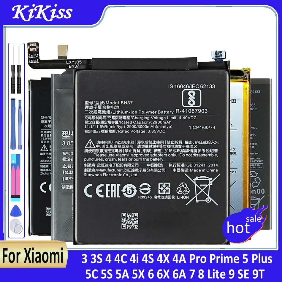 BN30 BN31 BM47 BM3E Battery For Xiaomi (mi/Redmi) 3 3S 4 4C 4i 4S 4X 4A Pro Prime 5 Plus 5C 5S 5A 5X 6 6X 6A 7 8 Lite 9 SE 9T
BN30 BN31 BM47 BM3E Battery For Xiaomi (mi/Redmi) 3 3S 4 4C 4i 4S 4X 4A Pro Prime 5 Plus 5C 5S 5A 5X 6 6X 6A 7 8 Lite 9 SE 9T