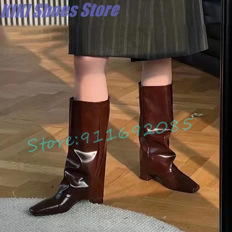 hot chick fashionable square toe tube boots women's autumn new style pleated block heel high mid-calf heeled boots women
hot chick fashionable square toe tube boots women's autumn new style pleated block heel high mid-calf heeled boots women