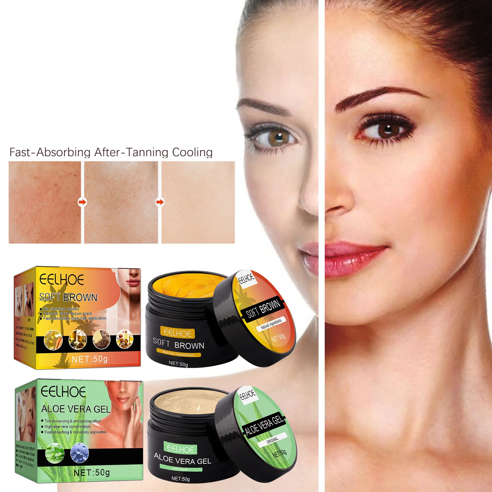 Body Bronzer Self-tanning Shine Brown Sun Cream Tanning Booster Sunburn Repair Aloe Vera Gel Skin Protection Moisture Skin Care
Body Bronzer Self-tanning Shine Brown Sun Cream Tanning Booster Sunburn Repair Aloe Vera Gel Skin Protection Moisture Skin Care