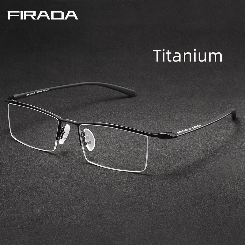 FIRADA New Classic Fashion Eyewear Retro Square Titanium Half-Frames Eyeglasses Optical Prescription Glasses Frame For Men P8190
FIRADA New Classic Fashion Eyewear Retro Square Titanium Half-Frames Eyeglasses Optical Prescription Glasses Frame For Men P8190