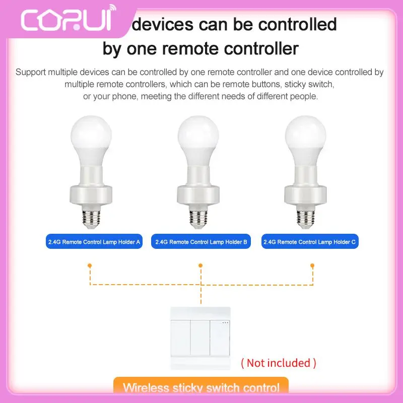 Smart Light Socket App Control Light Bulb Holder Wireless Remote Control E27 Lamp Holder Basic White Led Lamp Holder Base 2.4g
Smart Light Socket App Control Light Bulb Holder Wireless Remote Control E27 Lamp Holder Basic White Led Lamp Holder Base 2.4g