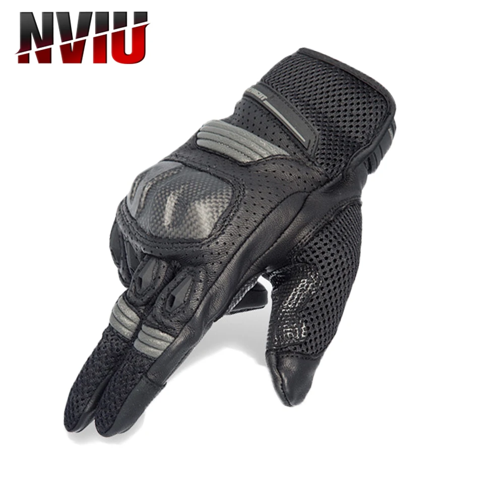 

Breathable Leather Motorcycle Gloves Touchscreen Full Finger Guantes PVC Protective Gear For Racing Motocross ATV Luvas Leather