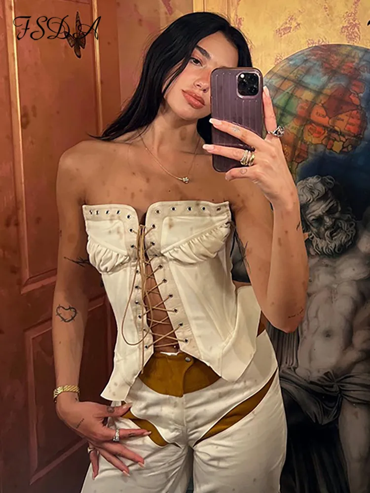 FSDA Strapless 2022 Bandage Tank Tops Tube Sleeveless Sexy Crop Top Y2K Summer Fashion Vintage Cami Off Shoulder Backless
FSDA Strapless 2022 Bandage Tank Tops Tube Sleeveless Sexy Crop Top Y2K Summer Fashion Vintage Cami Off Shoulder Backless