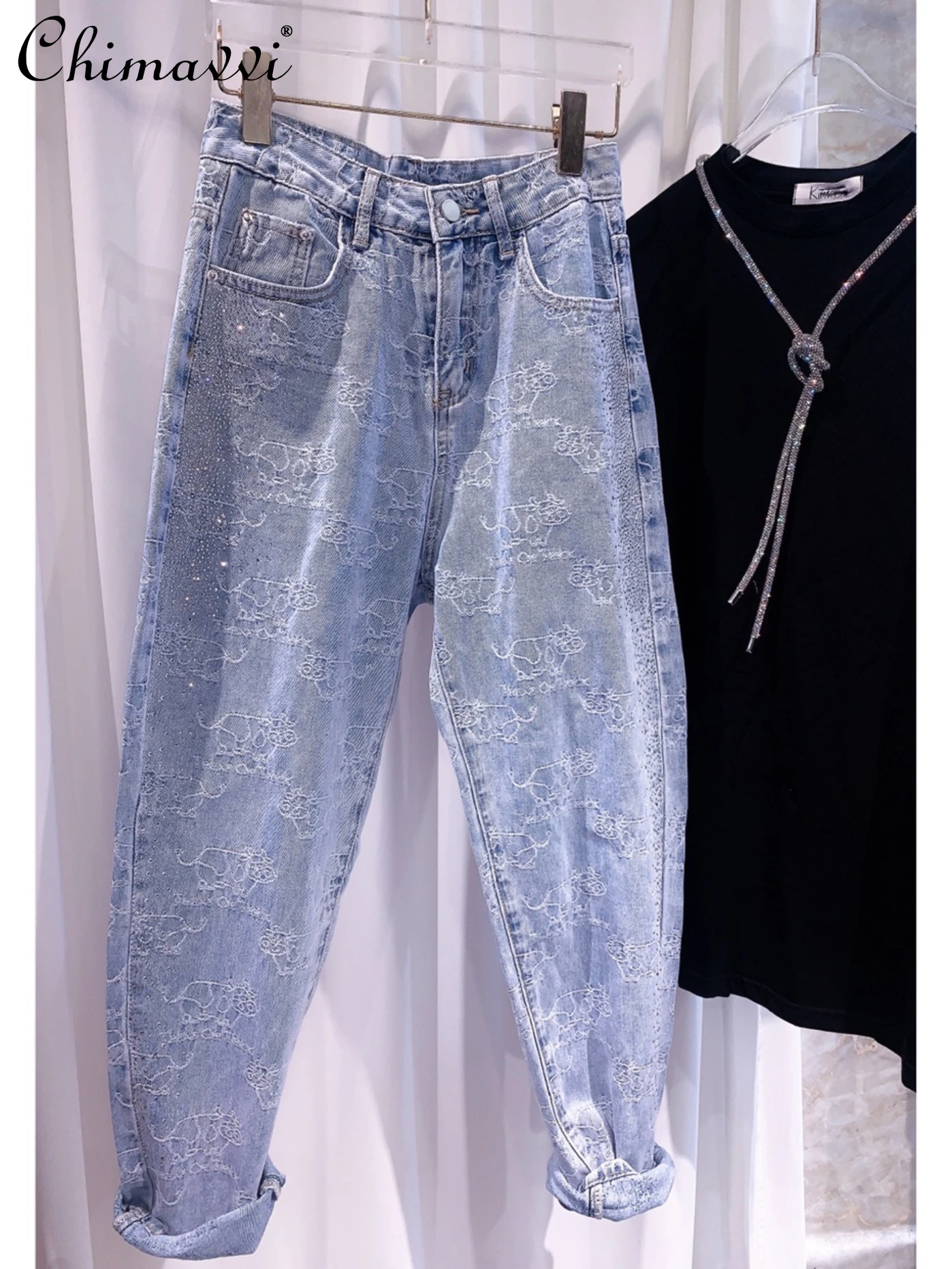 European 2022 Early Autumn Fashion Simple Elegant Jeans Women's Simple Office Lady Loose Straight Tappered Harem Denim Pants
European 2022 Early Autumn Fashion Simple Elegant Jeans Women's Simple Office Lady Loose Straight Tappered Harem Denim Pants