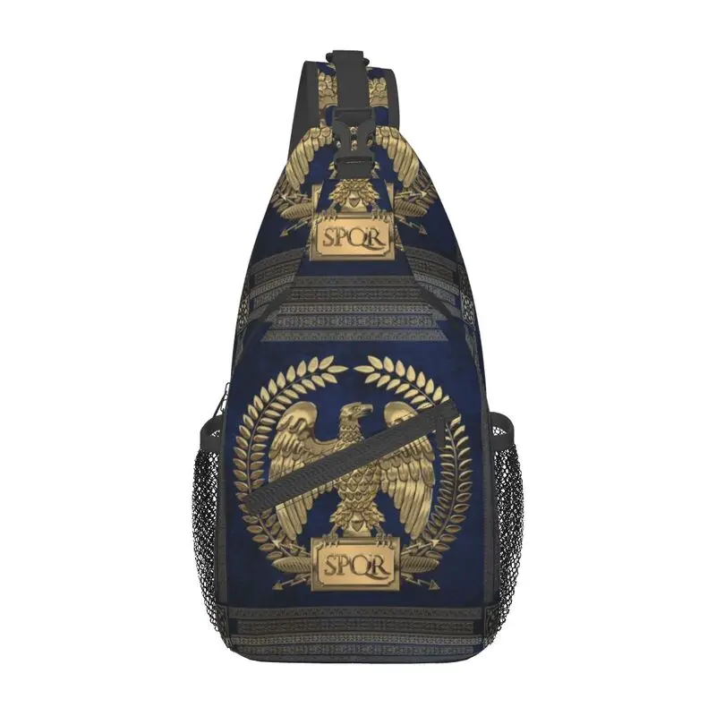 

Индивидуализированные сумки-слинги для мужчин в Римской империи с золотым императорским орлом, Римский рюкзак на ремне через плечо, рюкзак для путешествий, рюкзак