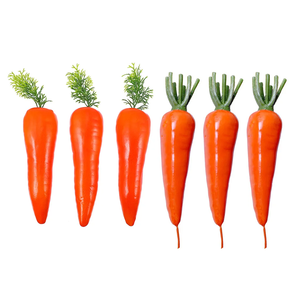 6Pcs Decorative Carrot Decors Multi-function Carrot Ornaments Adorable Imitation Carrots
6Pcs Decorative Carrot Decors Multi-function Carrot Ornaments Adorable Imitation Carrots