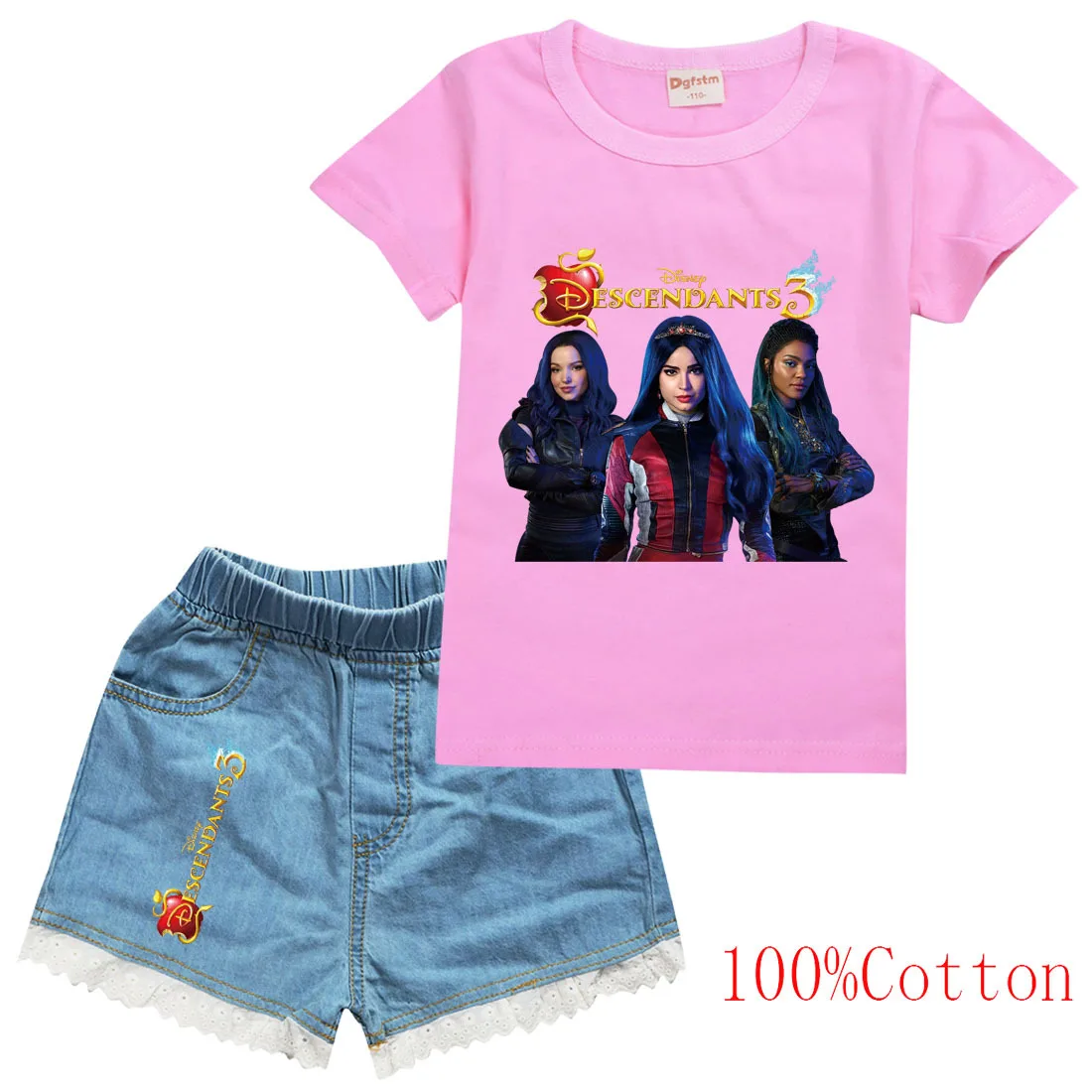 2022 New Disney Summer Baby Boy Cartoon Print Descendants3 Girls Cotton Short Sleeve T-Shirt + Washed Denim Shorts 2 Piece Set
2022 New Disney Summer Baby Boy Cartoon Print Descendants3 Girls Cotton Short Sleeve T-Shirt + Washed Denim Shorts 2 Piece Set