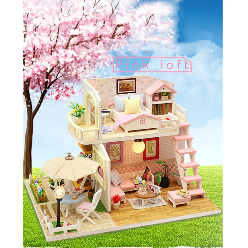 Miniature With Furniture Kit Pink Loft Ocean Casa DIY Wooden Dollhouse Doll House Assembly Pirate Room Toys For Friends Gifts
Miniature With Furniture Kit Pink Loft Ocean Casa DIY Wooden Dollhouse Doll House Assembly Pirate Room Toys For Friends Gifts