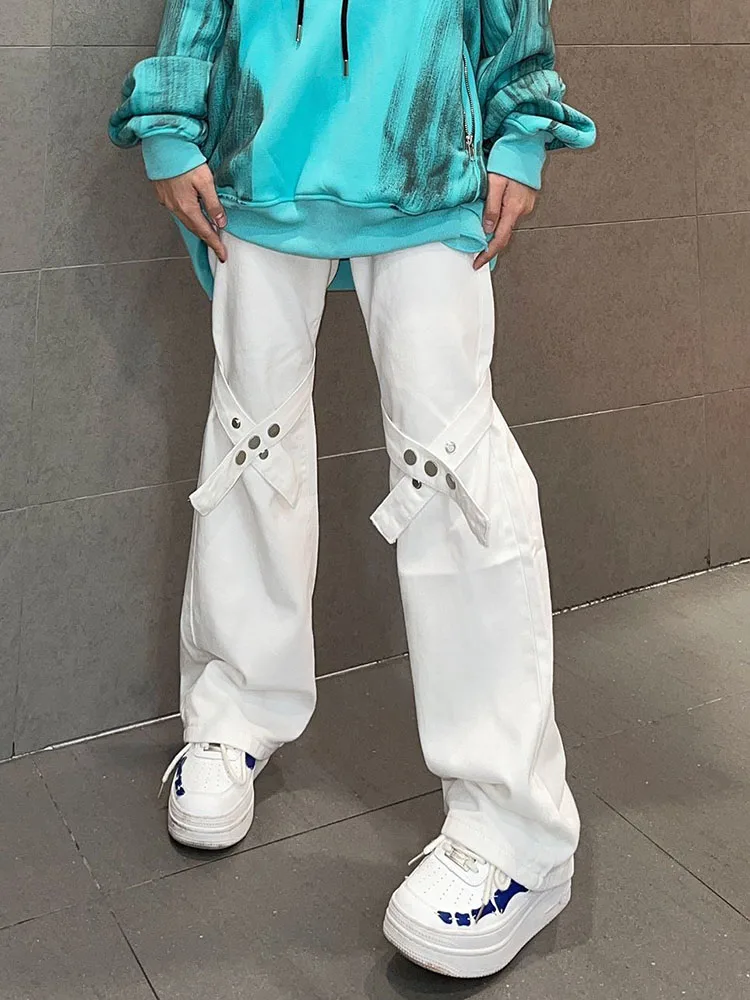 High Street Straight Jeans Men Women's Spring Autumn Casual Versatile Loose Strap Aesthetic Wide Leg Pants Simple Goth Trousers
High Street Straight Jeans Men Women's Spring Autumn Casual Versatile Loose Strap Aesthetic Wide Leg Pants Simple Goth Trousers
