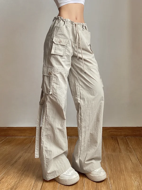 Casual Y2K Baggy Wide Leg Sweatpants Drawstring Low Waist Straight Pants Solid Korean Fashion Cargo Trousers Autumn
Casual Y2K Baggy Wide Leg Sweatpants Drawstring Low Waist Straight Pants Solid Korean Fashion Cargo Trousers Autumn
