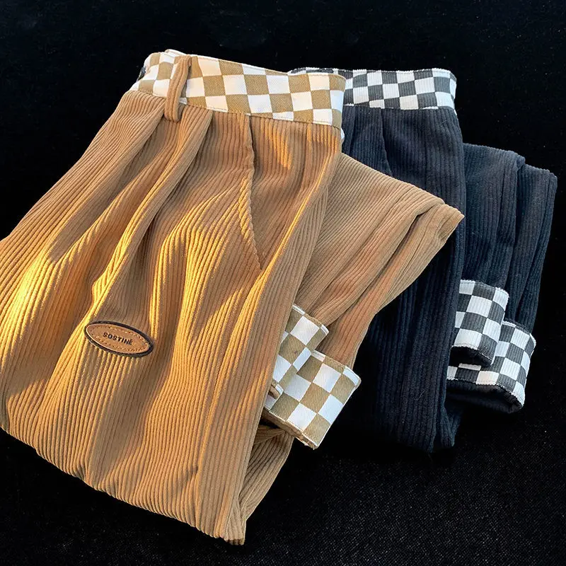 2022 Checkerboard Stitching Corduroy Pants Women's Spring New Straight Wide-leg Casual Pants Women Bottoms Pants
2022 Checkerboard Stitching Corduroy Pants Women's Spring New Straight Wide-leg Casual Pants Women Bottoms Pants
