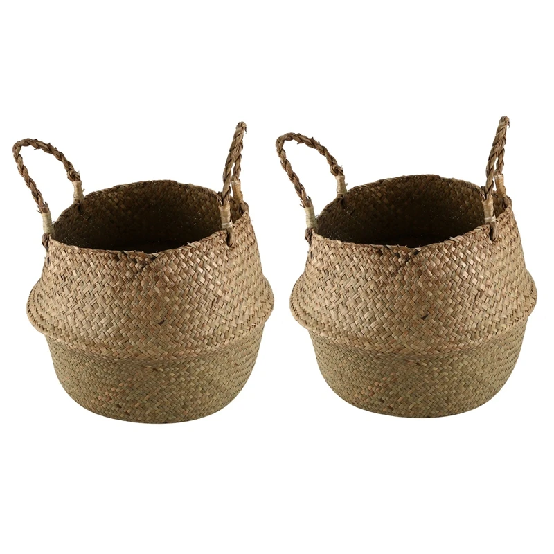 2X Seagrass Wickerwork Basket Rattan Foldable Hanging Flower Pot Planter Woven Dirty Laundry Hamper Storage Basket L
2X Seagrass Wickerwork Basket Rattan Foldable Hanging Flower Pot Planter Woven Dirty Laundry Hamper Storage Basket L