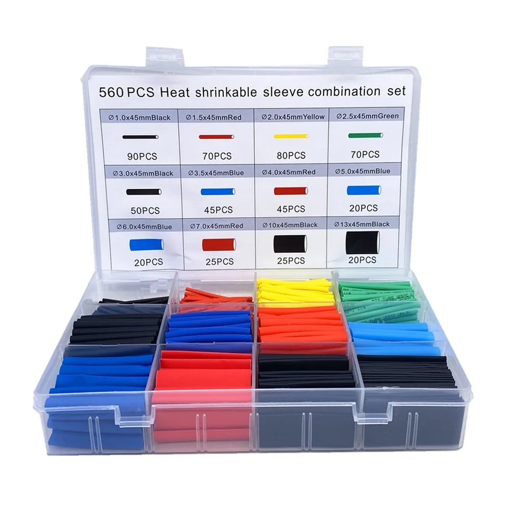 560pcs Heat Shrink Tubing Insulation Shrinkable Tubes Assortment Electronic Polyolefin Wire Cable Sleeve Kit Heat Shrink Tubes
560pcs Heat Shrink Tubing Insulation Shrinkable Tubes Assortment Electronic Polyolefin Wire Cable Sleeve Kit Heat Shrink Tubes