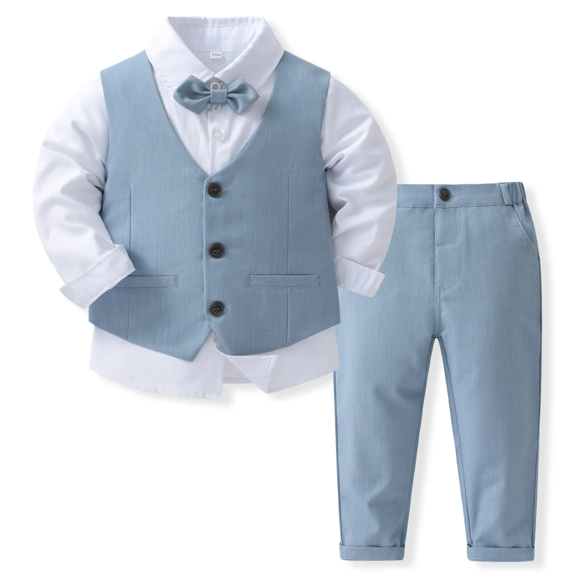 Children Spring Autumn Clothing Birthday Costume for Boy Gentleman Outfits Solid Vest Suit Kids Cotton Formal Wears 
Children Spring Autumn Clothing Birthday Costume for Boy Gentleman Outfits Solid Vest Suit Kids Cotton Formal Wears