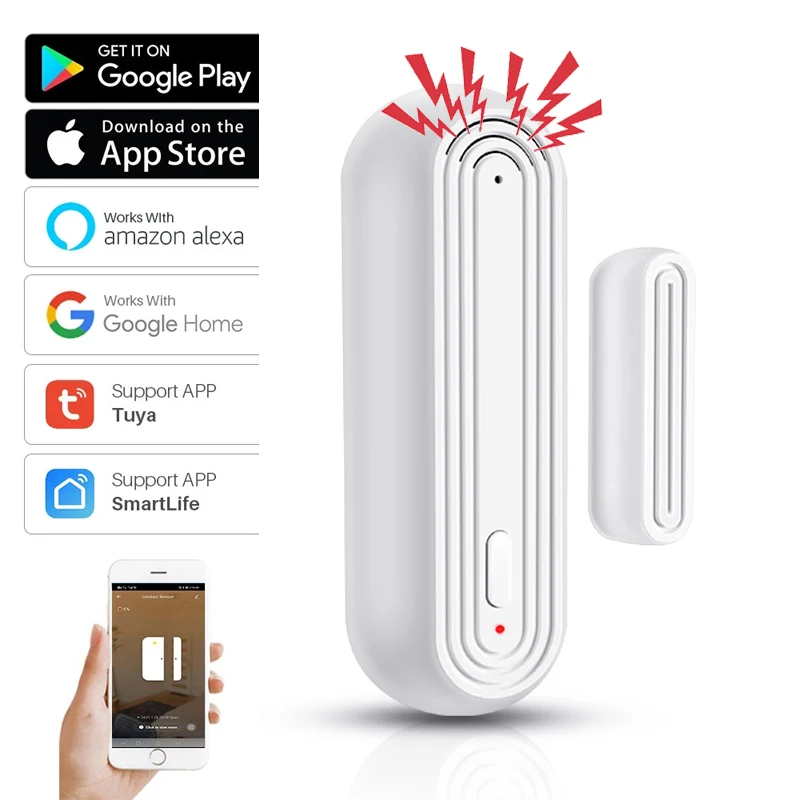 90DB Loud Tuya Smart WiFi Door Window Alarm Sensor Open Closed Detectors Wifi Home Alarm Compatible With Alexa Google Home
90DB Loud Tuya Smart WiFi Door Window Alarm Sensor Open Closed Detectors Wifi Home Alarm Compatible With Alexa Google Home