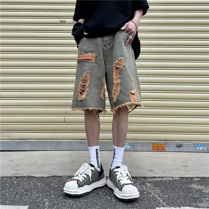 Origianl Hole Ripped Distressed Retro Casual Jeans Shorts Elastic Waist Loose Oversized Streetwear Denim Five Point Pants
Origianl Hole Ripped Distressed Retro Casual Jeans Shorts Elastic Waist Loose Oversized Streetwear Denim Five Point Pants