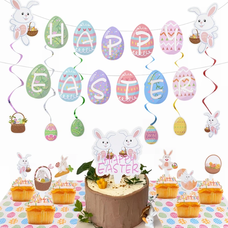 Easter Party Decorations Cute Bunny Rabbit Hanging Banner for Spring Easter Kids Birthday Cake Topper Decor Baby Shower Supplies
Easter Party Decorations Cute Bunny Rabbit Hanging Banner for Spring Easter Kids Birthday Cake Topper Decor Baby Shower Supplies
