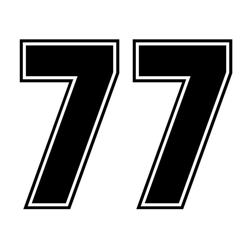 Funny Vinyl Decal Number 77 Car Sticker Waterproof Auto Decors on Truck Bumper Rear Window
Funny Vinyl Decal Number 77 Car Sticker Waterproof Auto Decors on Truck Bumper Rear Window