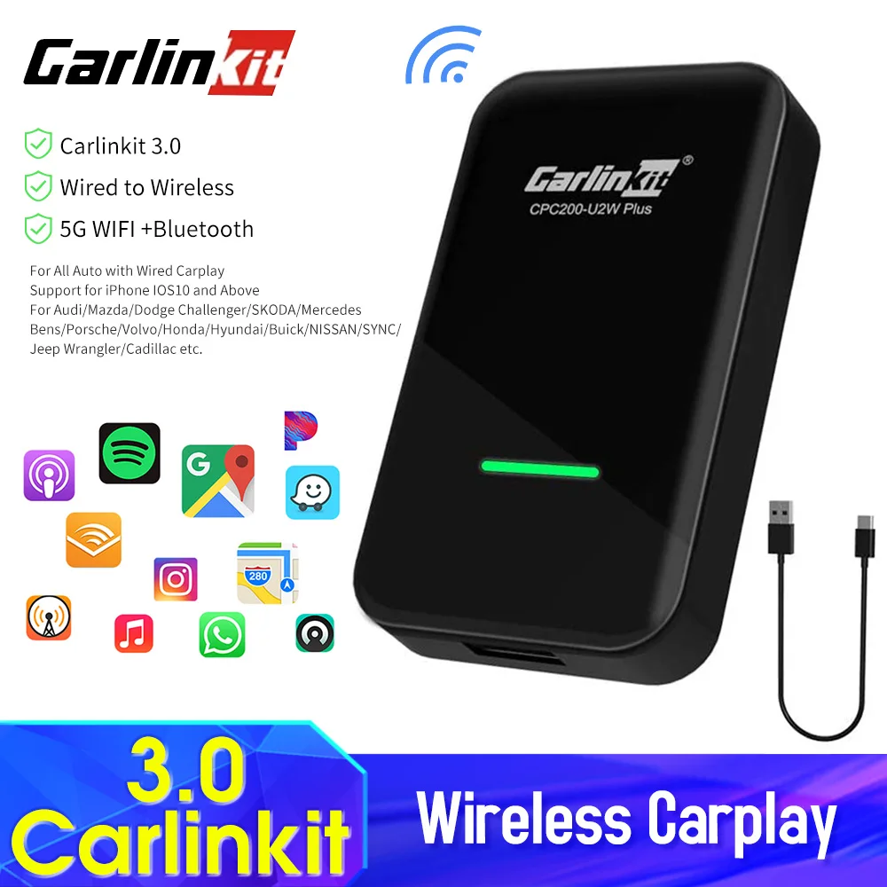 Carlinkit 3.0 Wireless Carplay Apple Carplay USB Dongle Plug And Play Car Navigation Multimedia Player for Audi/Benz/Volkswagen
Carlinkit 3.0 Wireless Carplay Apple Carplay USB Dongle Plug And Play Car Navigation Multimedia Player for Audi/Benz/Volkswagen