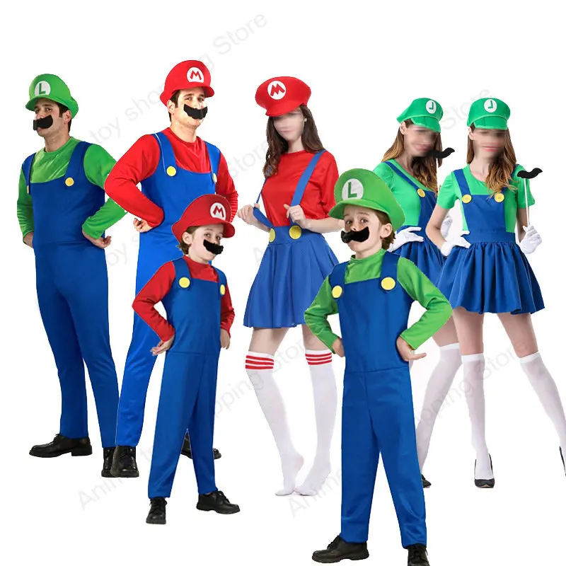 Super Mario Bros Costumes Cosplay Jumpsuit Anime Figures Mario Luigi Party Birthday Costume Adult Kids Makeup Party Dress Suit
Super Mario Bros Costumes Cosplay Jumpsuit Anime Figures Mario Luigi Party Birthday Costume Adult Kids Makeup Party Dress Suit