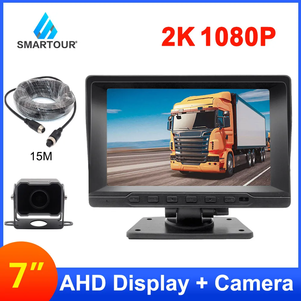 7-дюймовый монитор парковки автомобиля Smartour AHD с камерой заднего вида HD 2K 1920*1080P для грузовика автобуса фургона 12-24 В с кабелем 15 м
7-дюймовый монитор парковки автомобиля Smartour AHD с камерой заднего вида HD 2K 1920*1080P для грузовика автобуса фургона 12-24 В с кабелем 15 м