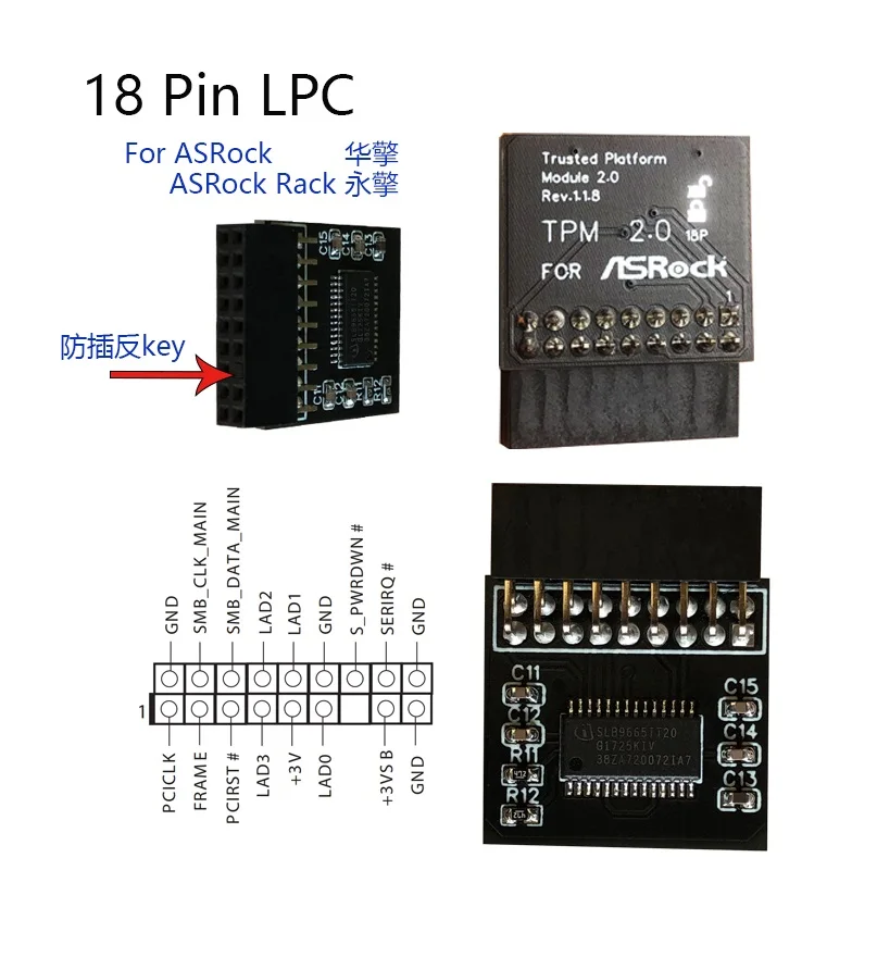Tpm 2.0 Encryption Security Module Board Remote Control TPM2.0 LPC SPI 14 18 20 Pin Motherboards Card for ASROCK for Windows 11
Tpm 2.0 Encryption Security Module Board Remote Control TPM2.0 LPC SPI 14 18 20 Pin Motherboards Card for ASROCK for Windows 11