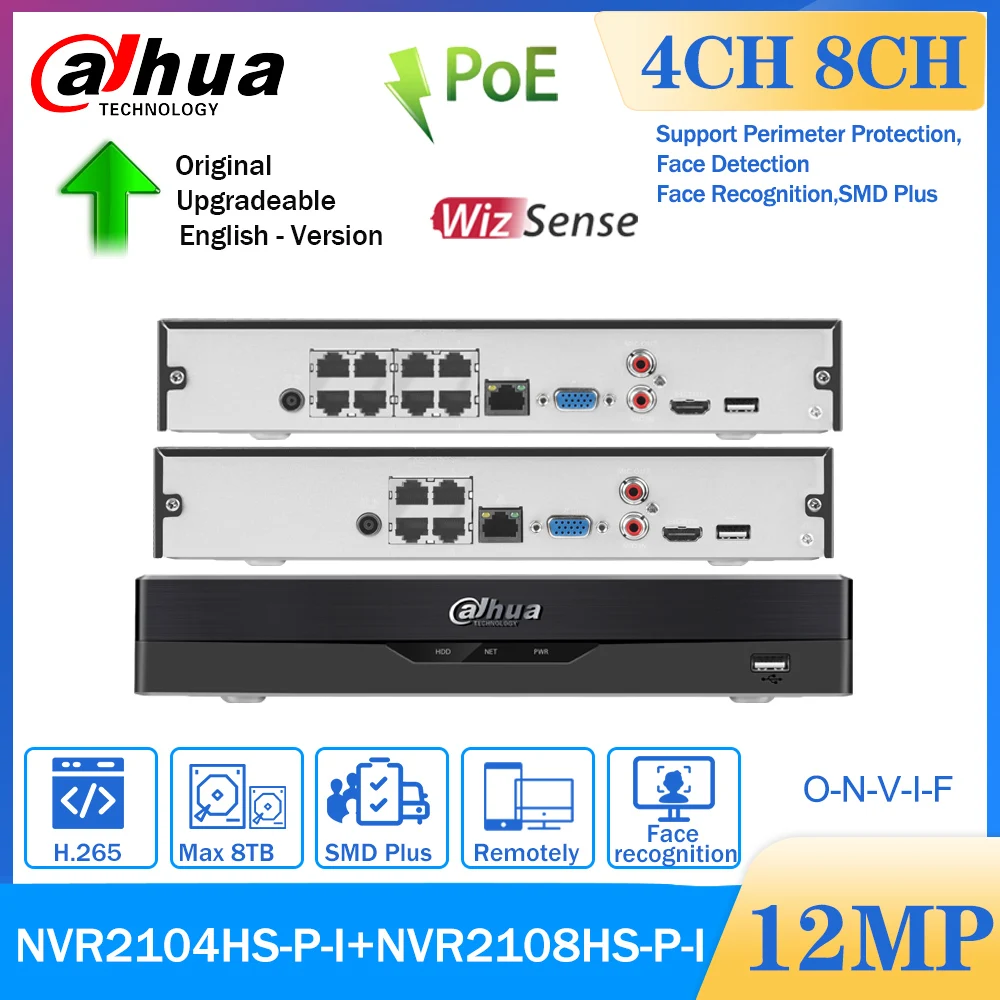 Dahua WizSense NVR2104HS-P-I NVR2108HS-8P-I 4CH 8CH 4K POE NVR H.265+ CCTV Video Recorder Surveillance System For IP Camera
Dahua WizSense NVR2104HS-P-I NVR2108HS-8P-I 4CH 8CH 4K POE NVR H.265+ CCTV Video Recorder Surveillance System For IP Camera