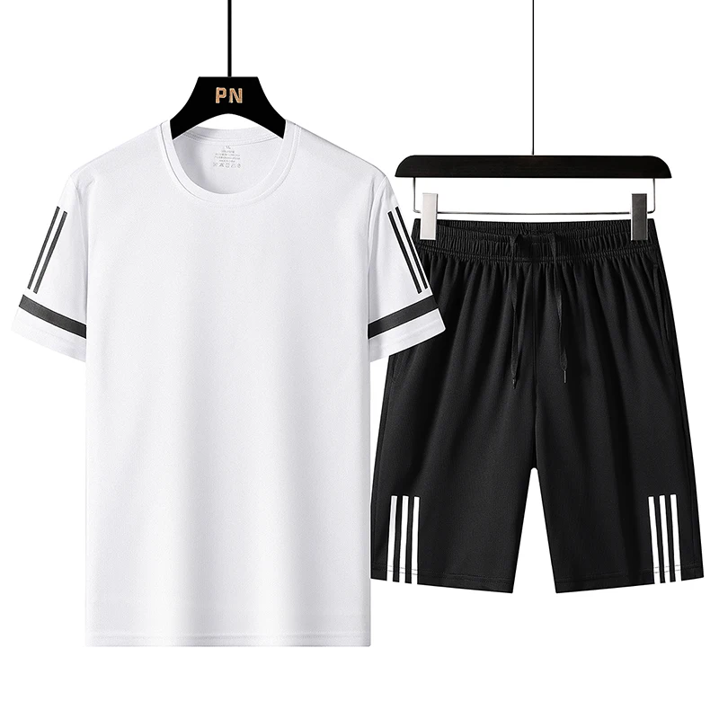 Men's Casual Suit Summer Breathable Sportswear T-Shirt + Shorts Running 2 Piece Striped Fashion Men's Sports Suit Clothing
Men's Casual Suit Summer Breathable Sportswear T-Shirt + Shorts Running 2 Piece Striped Fashion Men's Sports Suit Clothing