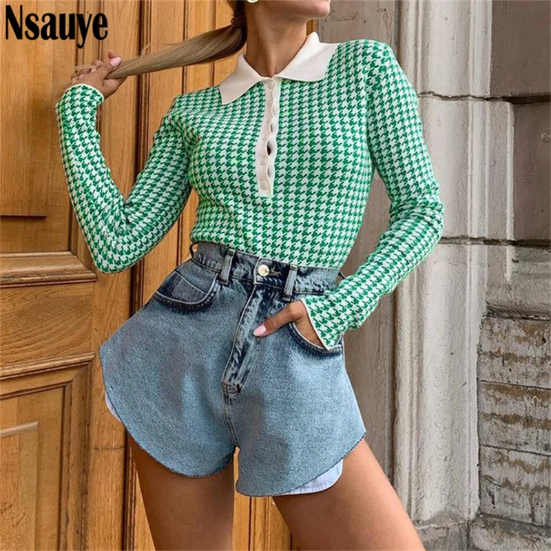 Nsauye 2021 Fashion Houndstooth Y2K Knitted Slim Pullover Long Sleeve Jumper Shirt Tops Winter Clothes Cute Short Sweater Women
Nsauye 2021 Fashion Houndstooth Y2K Knitted Slim Pullover Long Sleeve Jumper Shirt Tops Winter Clothes Cute Short Sweater Women
