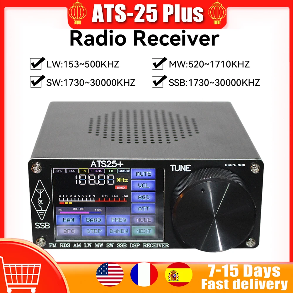 ATS-25 Plus Si4732 Full Band Radio Receiver Mini Portable DSP Receiver FM W MW And SW SSB with 2.4 inch Touch Screen 2000MA
ATS-25 Plus Si4732 Full Band Radio Receiver Mini Portable DSP Receiver FM W MW And SW SSB with 2.4 inch Touch Screen 2000MA
