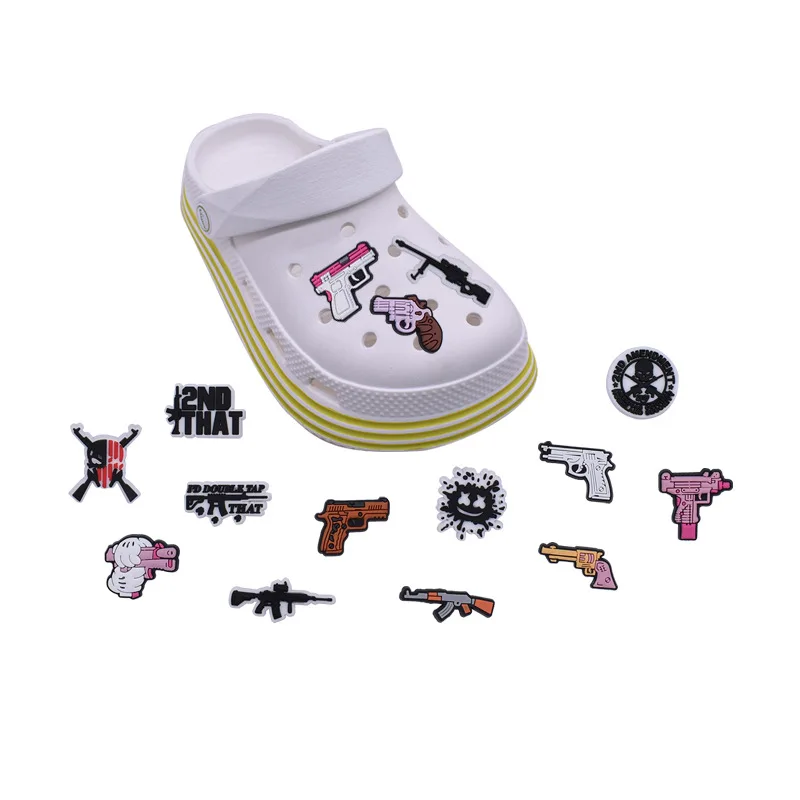 Hot Sale Shoe Charms Decorations for Croc Jibz 1pcs Pistol Rifle Submachine Gun Sniper Gun Weapon Class Shoe Accessorie
Hot Sale Shoe Charms Decorations for Croc Jibz 1pcs Pistol Rifle Submachine Gun Sniper Gun Weapon Class Shoe Accessorie