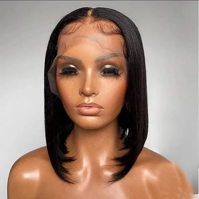 14 inch Blunt Short Bob Silky Straight Synthetic Black Lace Front Wig For Women Babyhair Preplucked Glueless Heat Resistant
14 inch Blunt Short Bob Silky Straight Synthetic Black Lace Front Wig For Women Babyhair Preplucked Glueless Heat Resistant