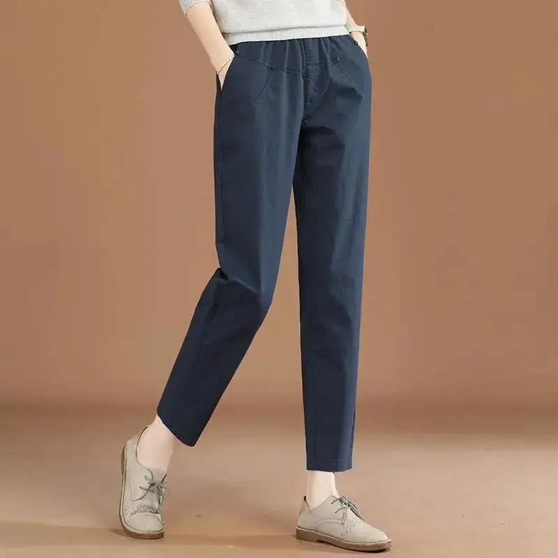 Casual Pants For Women In Spring And Autumn 2023, New Loose Fitting Korean Harun Pants With Elastic Waist And 9-inch Pants
Casual Pants For Women In Spring And Autumn 2023, New Loose Fitting Korean Harun Pants With Elastic Waist And 9-inch Pants