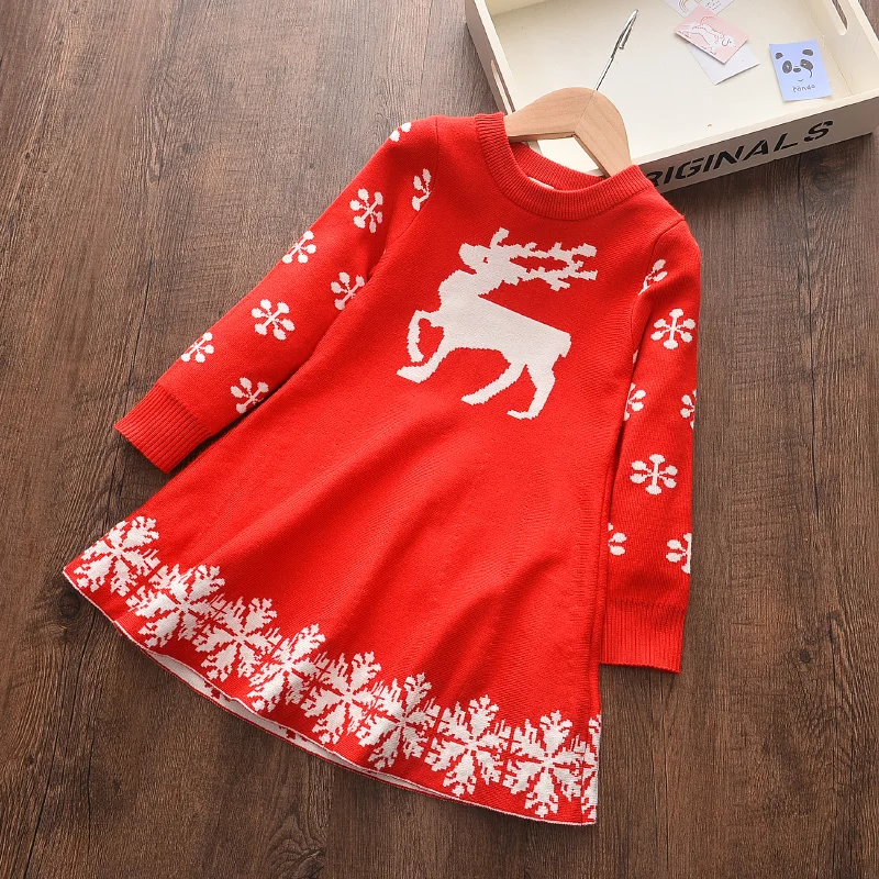 New Year Girls Knitted Dress Autumn Winter Clothes Reindeer Kids Dress for Little Girl Princess Cotton Warm Christmas Dresses
New Year Girls Knitted Dress Autumn Winter Clothes Reindeer Kids Dress for Little Girl Princess Cotton Warm Christmas Dresses