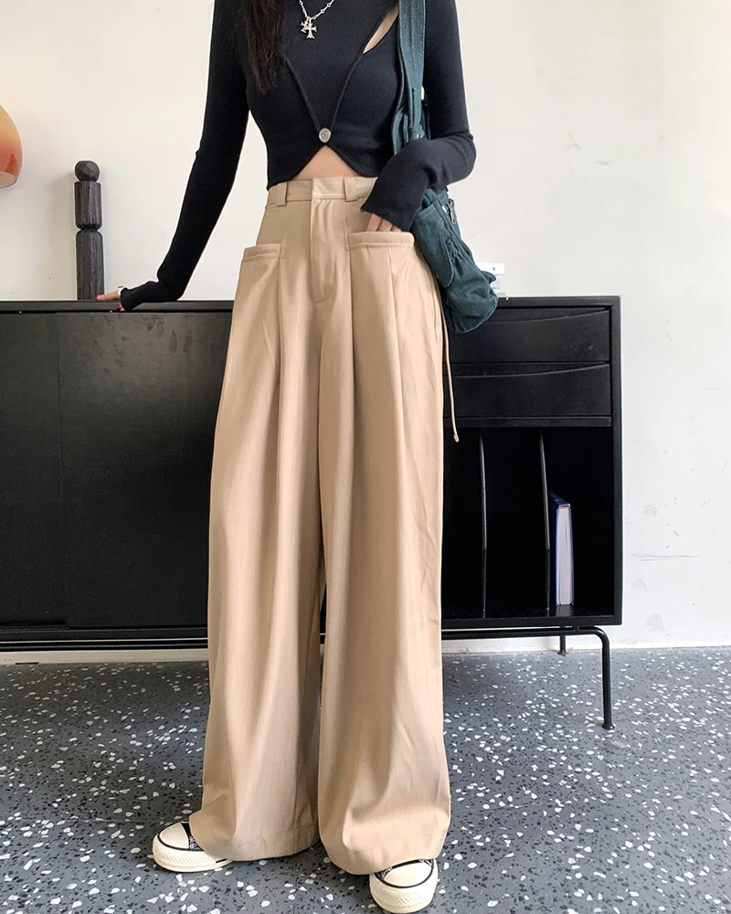 Casual Loose Fit Wide Leg Pants Women's Pleated Full Length Bottom High Street Hipster Cargo Pants, 80% Polyester + 20% Cotton
Casual Loose Fit Wide Leg Pants Women's Pleated Full Length Bottom High Street Hipster Cargo Pants, 80% Polyester + 20% Cotton
