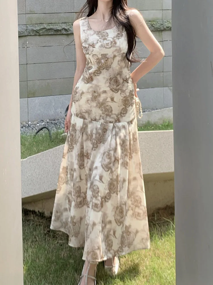 Женское элегантное платье во французском стиле, летнее приталенное шифоновое платье-жилет с квадратным вырезом и цветочным рисунком, винтажное пляжное платье для отдыха 
Женское элегантное платье во французском стиле, летнее приталенное шифоновое платье-жилет с квадратным вырезом и цветочным рисунком, винтажное пляжное платье для отдыха